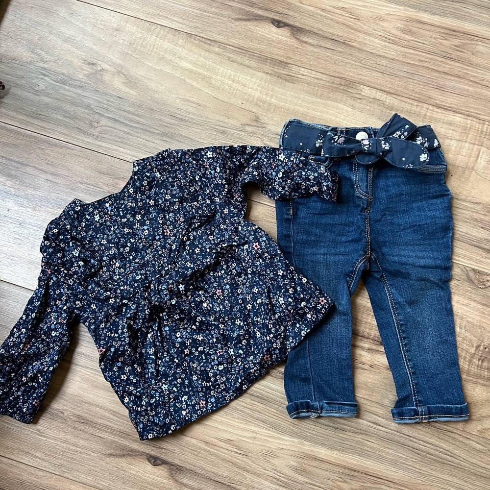 Set of Jeans + Matching Blouse - 6 months